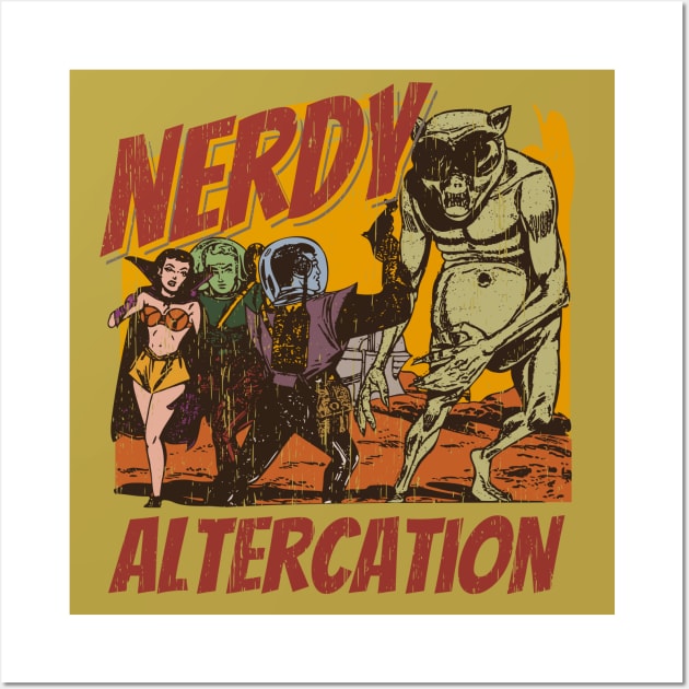 Nerdy altercation distressed worn out Wall Art by SpaceWiz95